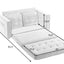 Canapé-lit futon convertible 3 plis - Gris foncé, Gris clair et Beige