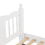 Twin Bed with Column-Decoration Headboard, with Bed Slats,White - Korvel