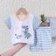 T-shirt+Shorts 2-Piece Clothing Set Pajamas Summer Kids Baby Boys Girls Cotton Casual Tracksuit Cartoon Dinosaur Clothes Suit - Korvel