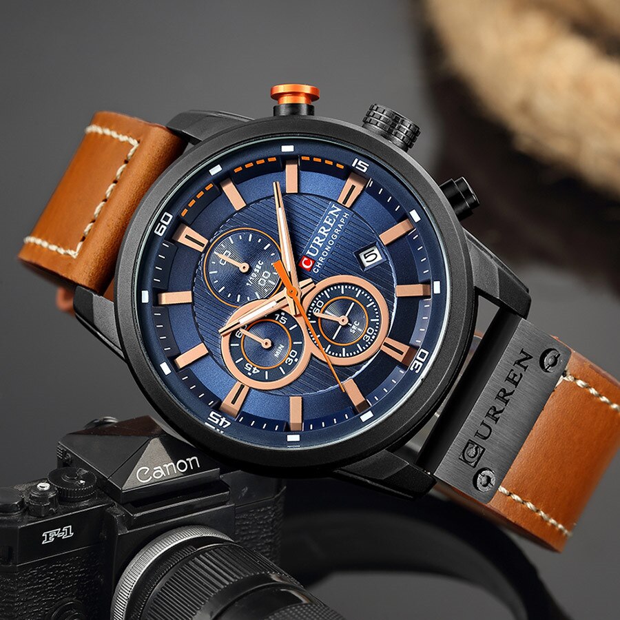 Watch Top Brand Man Watches with Chronograph Sports Waterproof Clock Man Watches Military Luxury Men's Watch Analog Quartz - Korvel