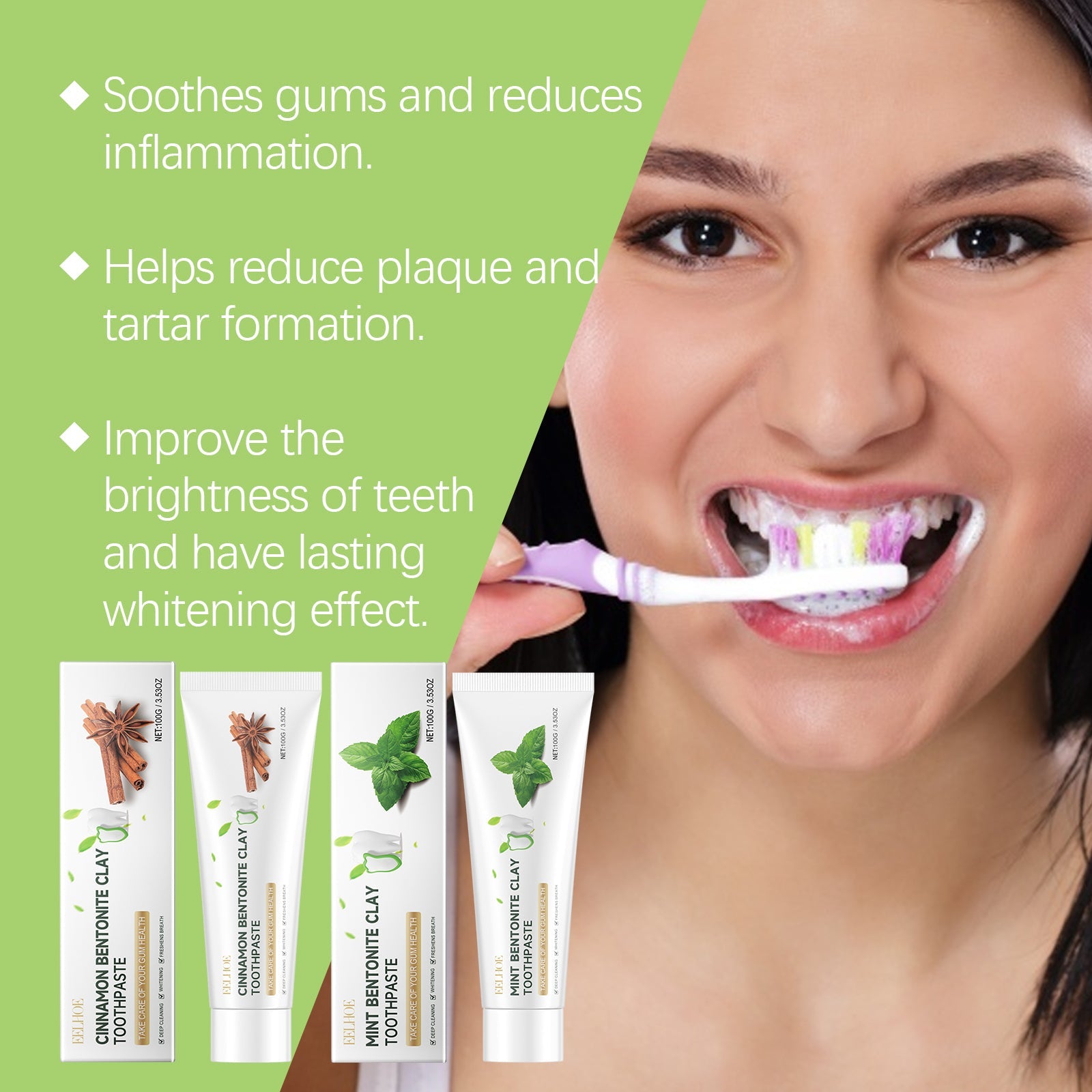 Volcanic Ash Tooth Cleaning Toothpaste Improves Yellow Teeth And Gently Cleans Tooth Dirt Daily Care Toothpaste - Korvel