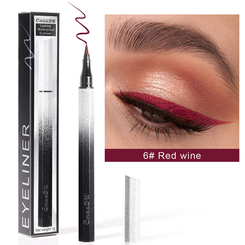 CmaaDu Eyeliner Pencil Waterproof Sweatproof Not Smudged Cool Black Starry Sky Thin Head Eyeliner - Korvel