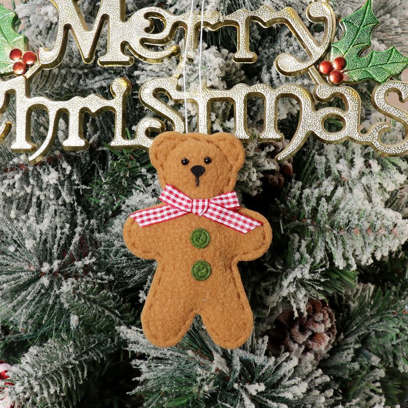 Christmas Party Decoration Christmas Tree Christmas Cartoon Pendant Biscuit Bear Small Pendant Set Christmas Supplies - Korvel