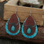 PU Leather Iron Hook Teardrop Earrings - Korvel