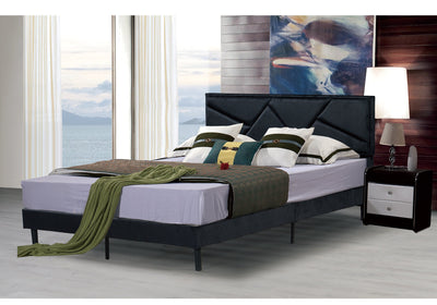 02 Q Black Platform Bed