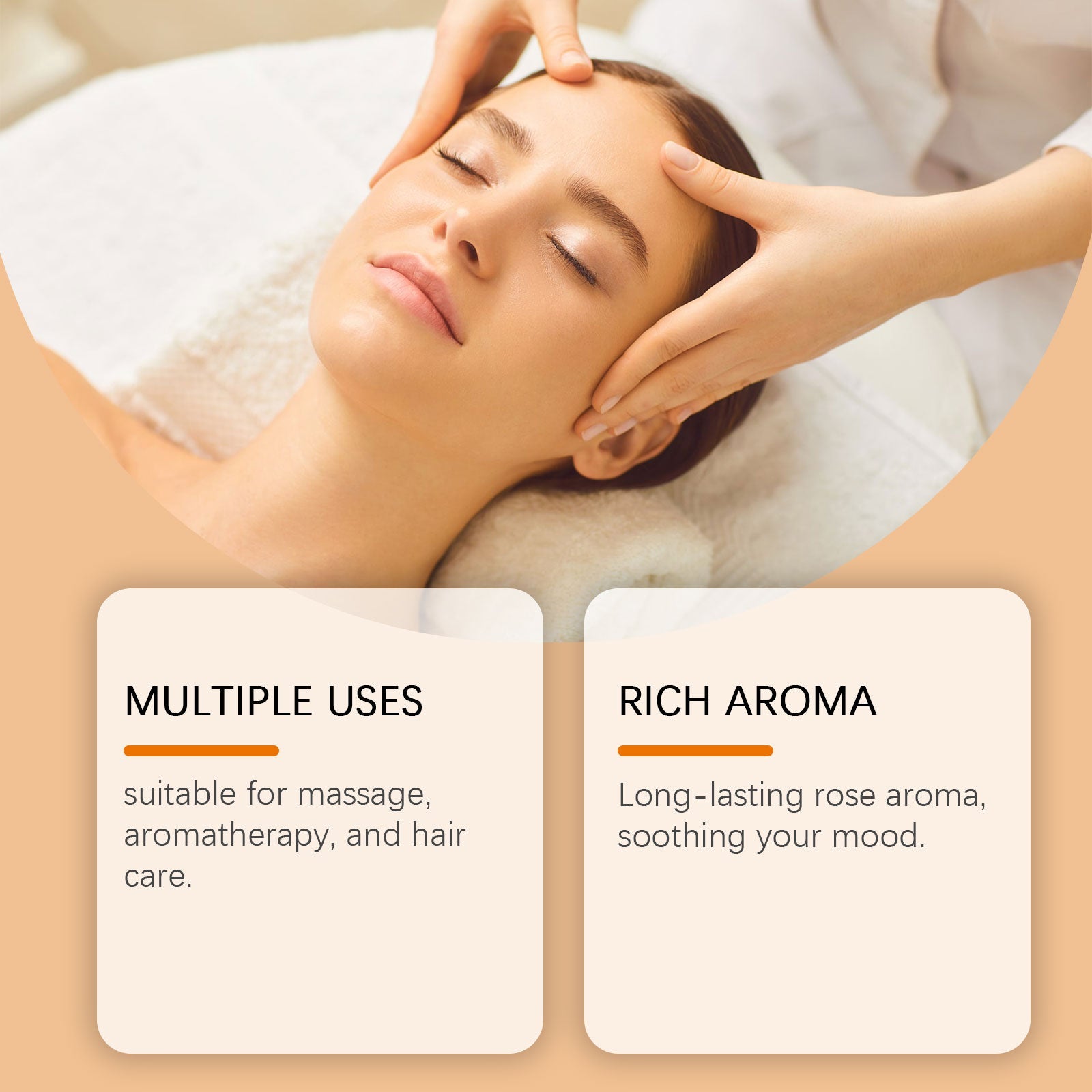 Rose Massage Essential Oil, Shoulder And Neck Comfort Nourishing Moisturizing Body Massage Treatment Rose Essential Oil - Korvel