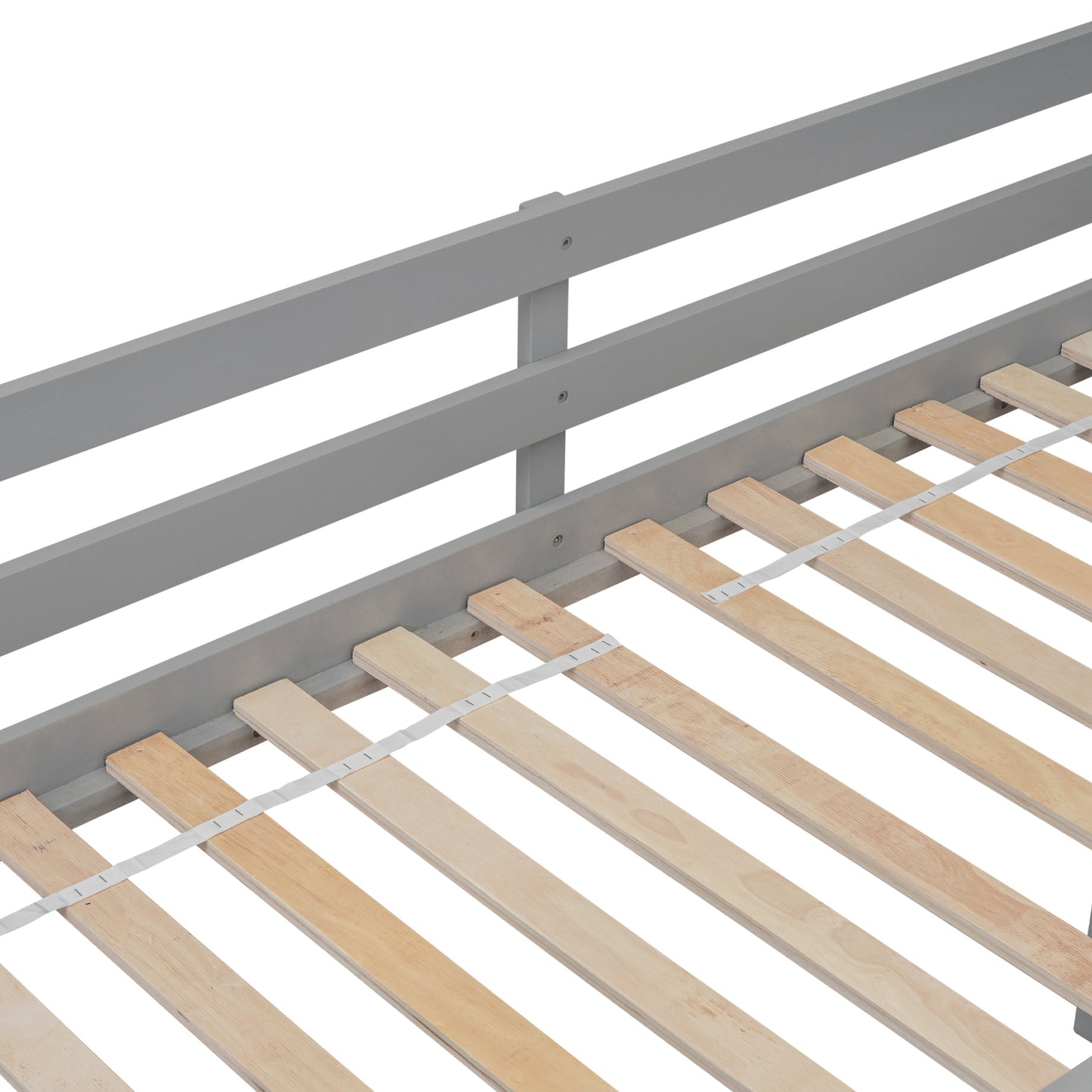 Premium Twin Loft Bed with Platform and Ladder in Grey