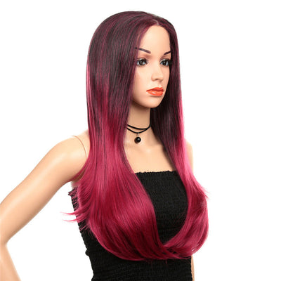 European and American Wigs with Long Curls and Synthetic Fiber Front Lace Wigs, Lace Front Wig, Mixed Color Headsets - Korvel