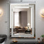 Large Wall-Mounted Silver Decorative Rectangular Wall Mirror for Home, Living Room, Bedroom, Entryway (clear HD mirror) - Korvel
