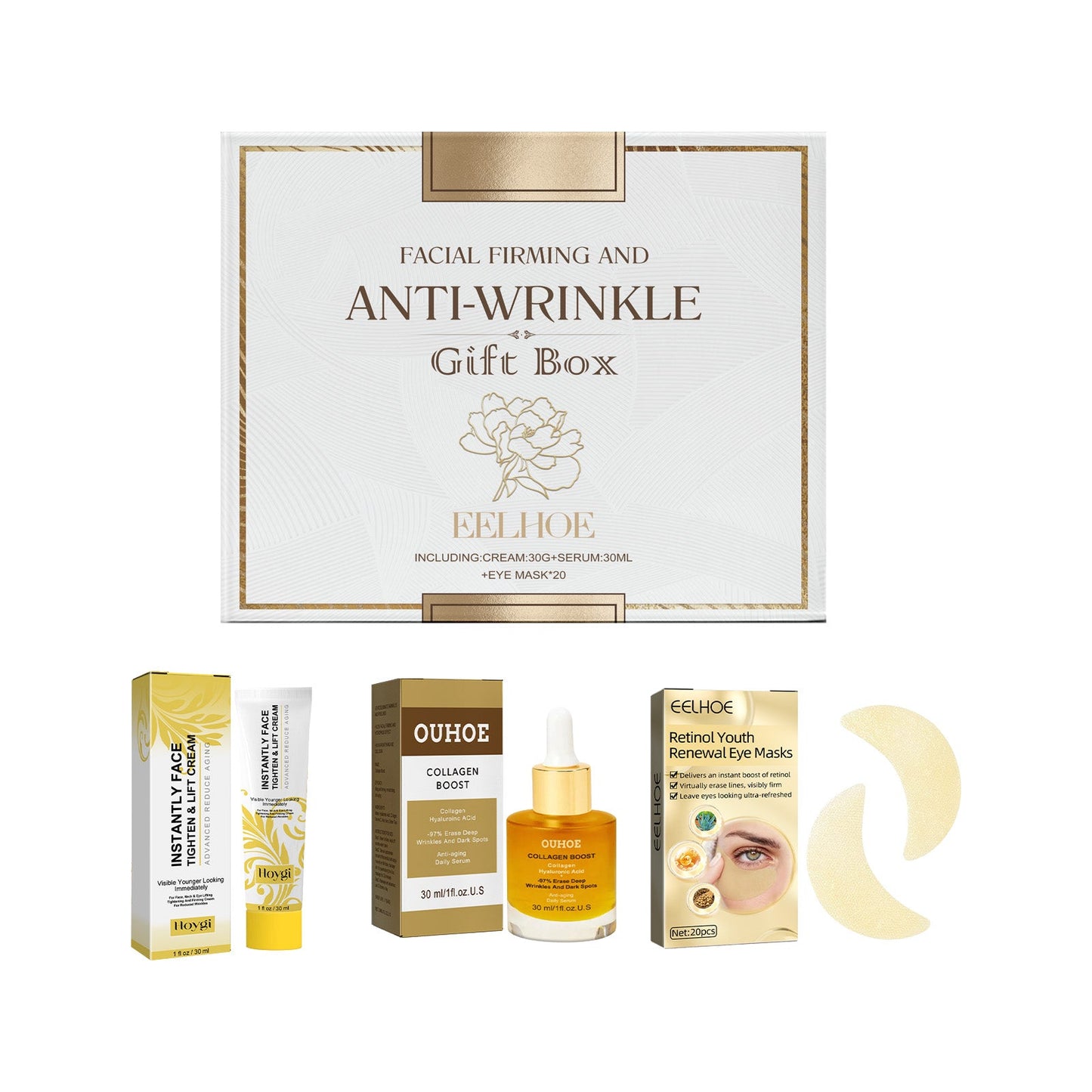 Facial Skin Care Gift Box, Moisturizing And Moisturizing Face And Eye Skin Rejuvenation Care And Lotion Set - Korvel