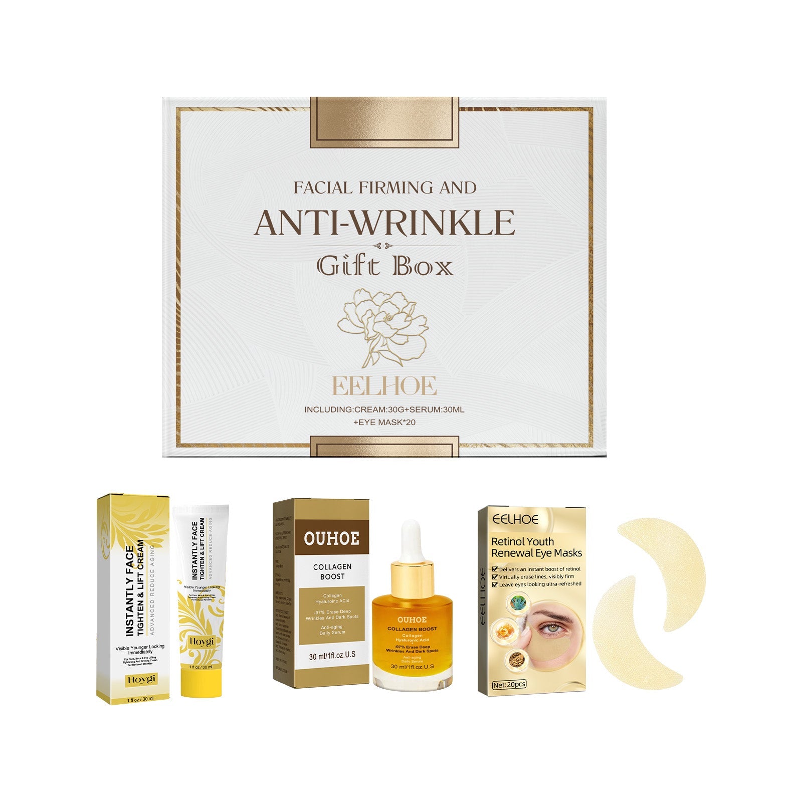 Facial Skin Care Gift Box, Moisturizing And Moisturizing Face And Eye Skin Rejuvenation Care And Lotion Set - Korvel