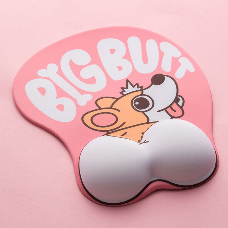 Cute Corgi Dog 3D Mouse Pad Ergonomic Soft Silicon Gel Anime Mousepad With Wrist Support Mouse Mat - Korvel