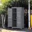 Wooden Garden Shed 3-tier Patio Storage Cabinet Outdoor Organizer Wooden Lockers with Fir Wood (Gray Wood Color -Shutter Design) - Korvel
