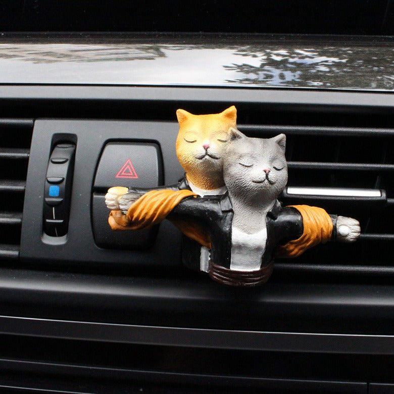 Resin Couple Cat and Beast Car Aromatherapy Clip