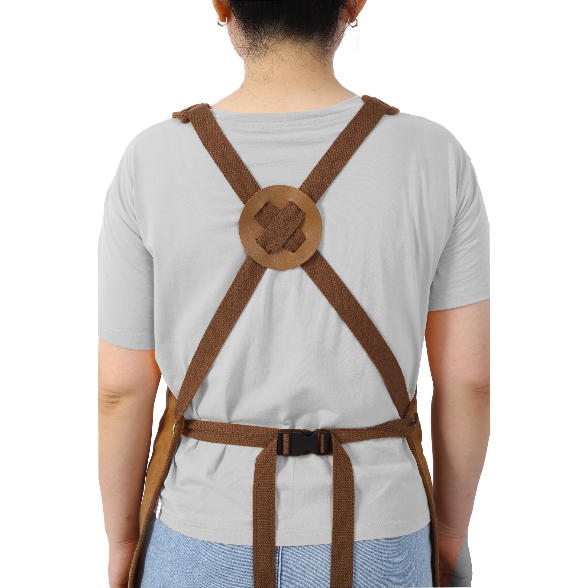 Long heavy-duty waxed canvas tool apron, carpenter apron, carpenter apron, carpenter waterproof 18 ounces - Korvel