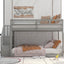 Twin over Twin Floor Bunk Bed, Ladder with Storage  Gray - Korvel