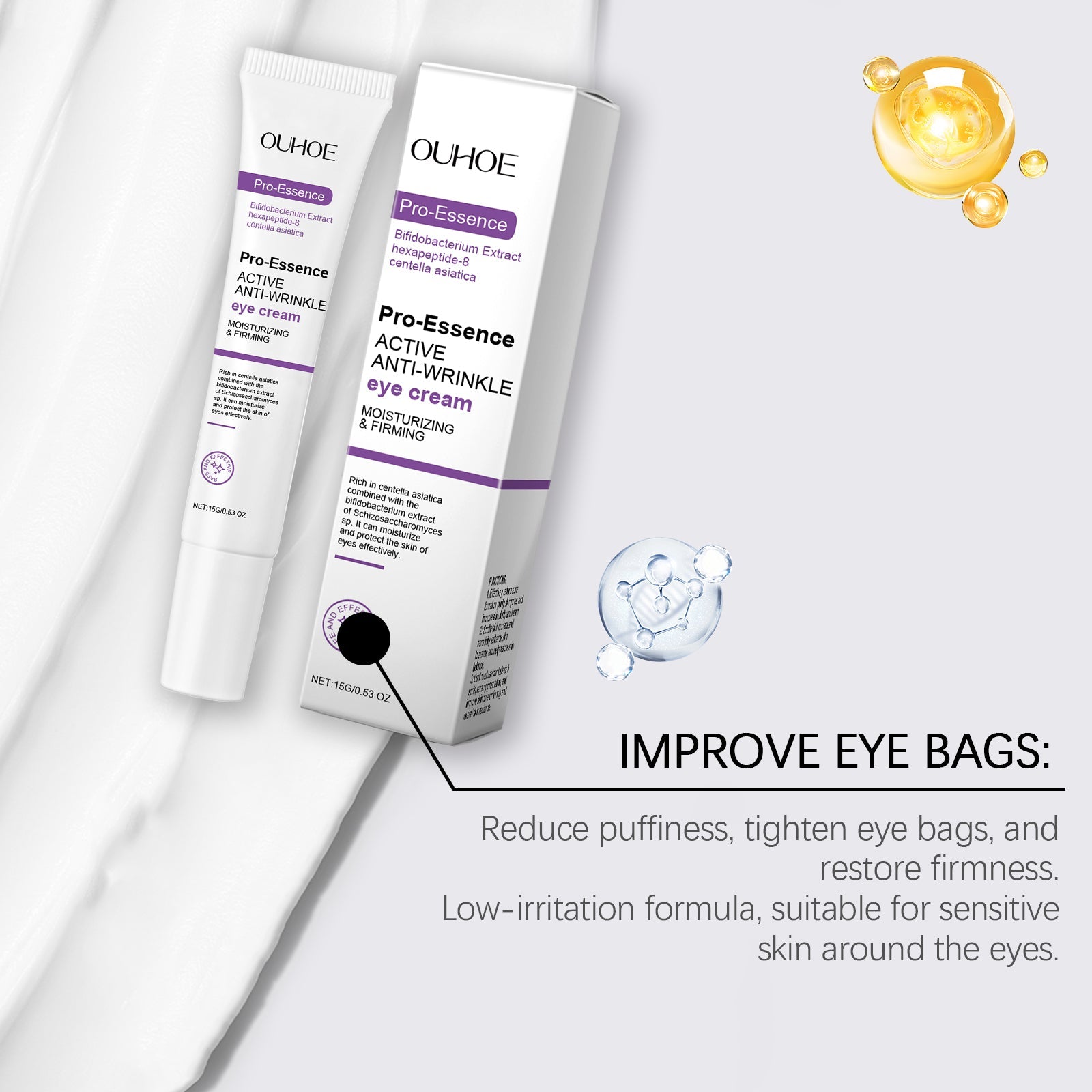Firming Eye Cream, Lighten Fine Lines Hydrating Moisturizing Firming Skin Around The Eyes Moisturizing Massage Care Eye Cream - Korvel