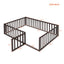 Full Size Wood Daybed Frame with Fence Walnut(OLD SKU:WF289662AAL) - Korvel