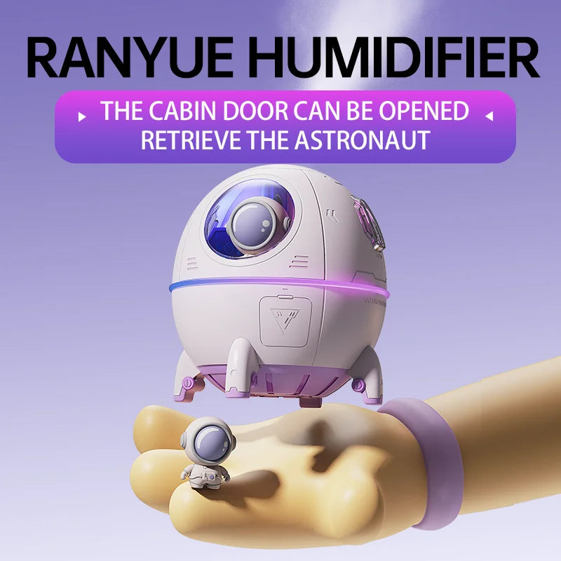 Portable Astronaut Humidifier with LED Light and Aroma Diffuser - USB Powered for Clean and Hydrated Air Cute Aesthetic Stuff - Korvel
