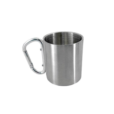 Outdoor mountaineering button, water cup, trip, camping, portable button, 201 stainless steel material - Korvel