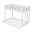 Twin over Full Bunk Bed with Built-in Ladder,White - Korvel