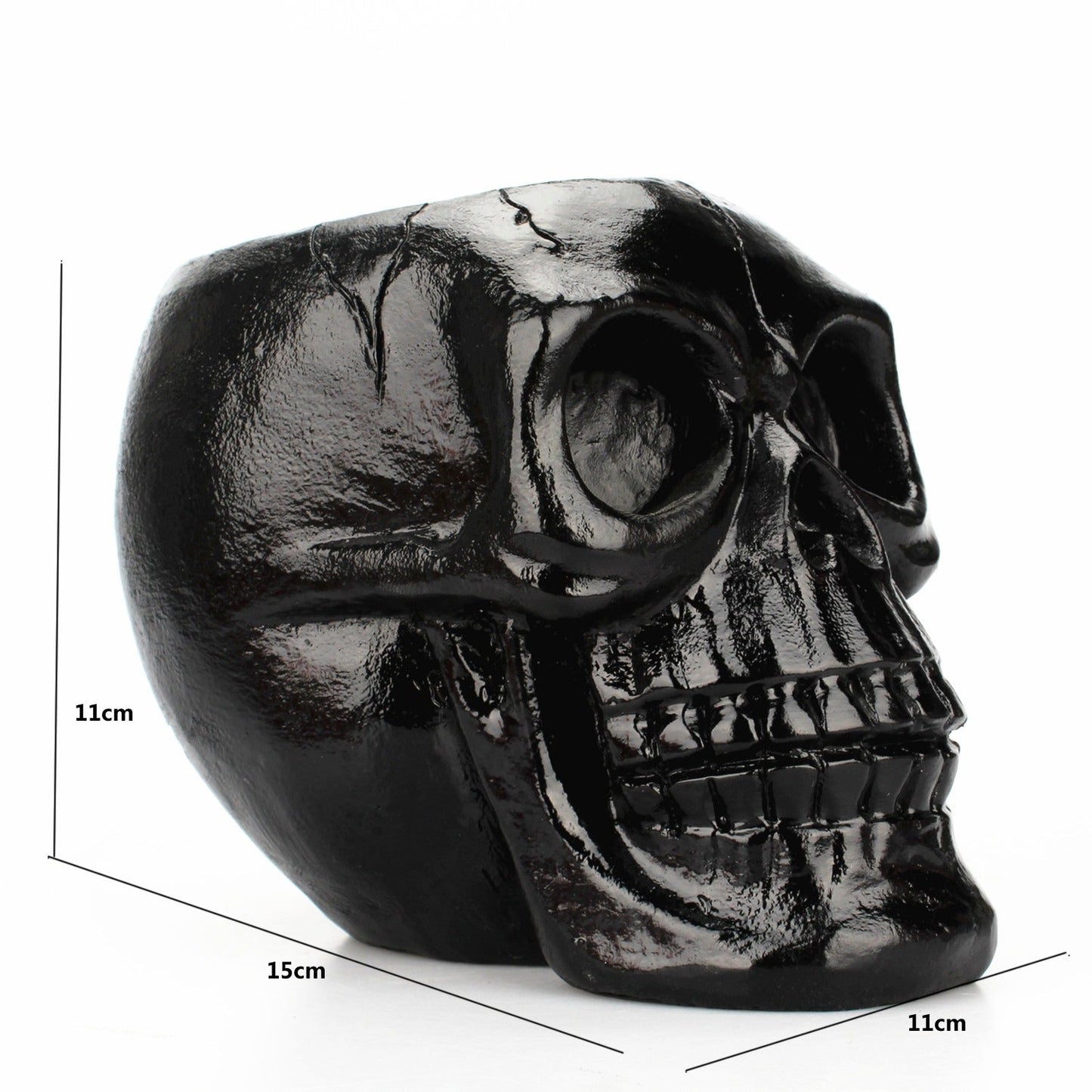 Soporte para bolígrafos con diseño de calavera negra