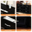 Modern 3 Drawer Bedroom Chest of Drawers with 7 Drawers Dresser, Clothes Organizer -Metal Pulls Black, 47.6″L x 15.7″W x 26.6″H - Korvel