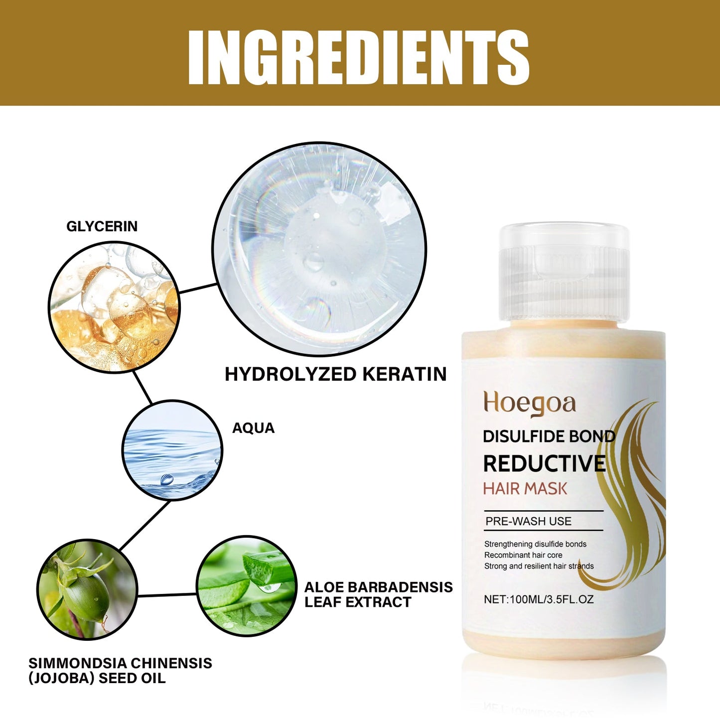 Disulfide Bond Reductive Hair Mask, Repair Dry Hair And Frizzy Hair Damaged Strong Supple Hair Mask - Korvel