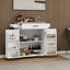 Kitchen island rolling trolley cart with 1 drawer & 2 doors with storage racks & Adjustable Shelves & towel rack - Korvel