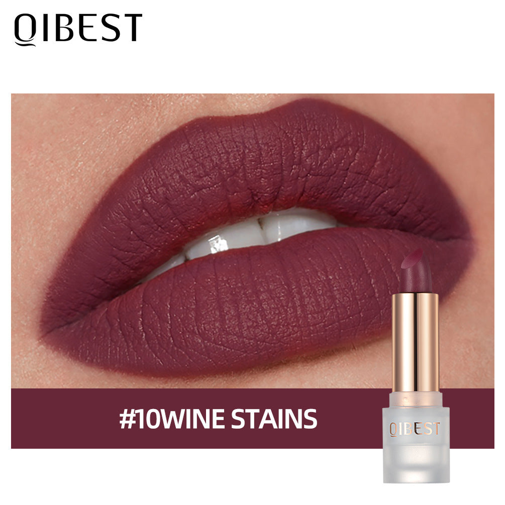 QIBEST Labial Mate de Terciopelo - Color de Larga Duración