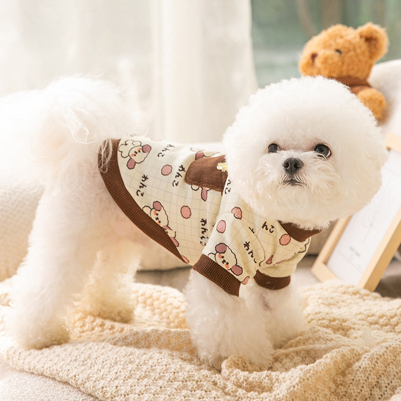T-shirt pour animaux de compagnie à impression intégrale confortable pour petits chiens et chats
