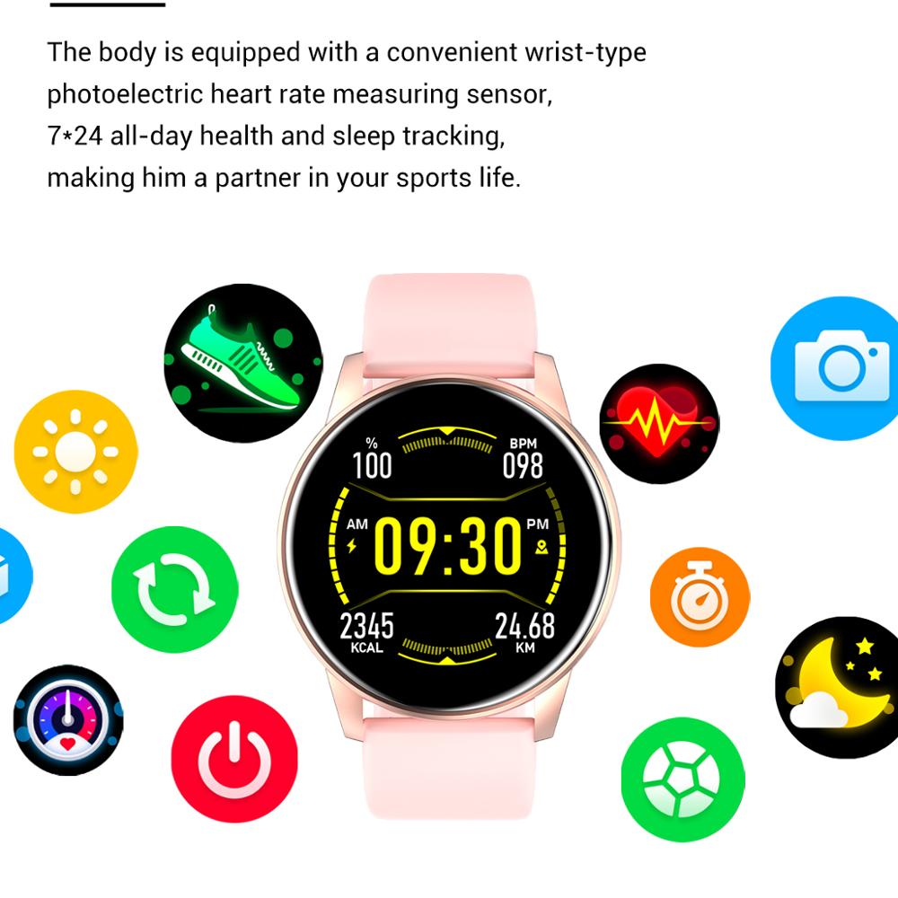 Women Smart Watch Real-time Weather Forecast Activity Tracker Heart Rate Monitor Sports Ladies Smart Watch Men For Android IOS - Korvel