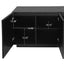 LED Carved Line 3 Door Storage Cabinet,Sideboard Buffet Cabinet With Adjustable Shelf,Large Storage Accent Cabinet - Korvel