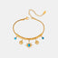 Pulsera de encanto de acero de titanio chapado en oro