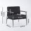 Leisure Lounge Chair Arm Chair with Metal Frame, Upholstered Side Chair Comfy Sitting Chair for Living Room, Black Chenille - Korvel