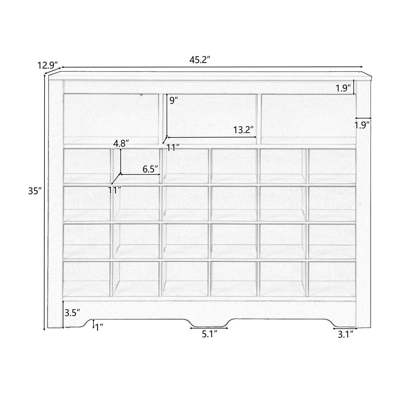ONTREND Sleek Design 24 Shoe Cabinet - Modern Black Organizer