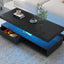 U-Can LED coffee table with storage space, modern central table with 2 drawers and display rack, equipped with LED lights, black - Korvel