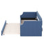 Upholstered Daybed with Trundle, Wood Slat Support,Upholstered Frame Sofa Bed Twin Blue - Korvel