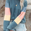 Color Block Round Neck Long Sleeve Sweatshirt - Korvel