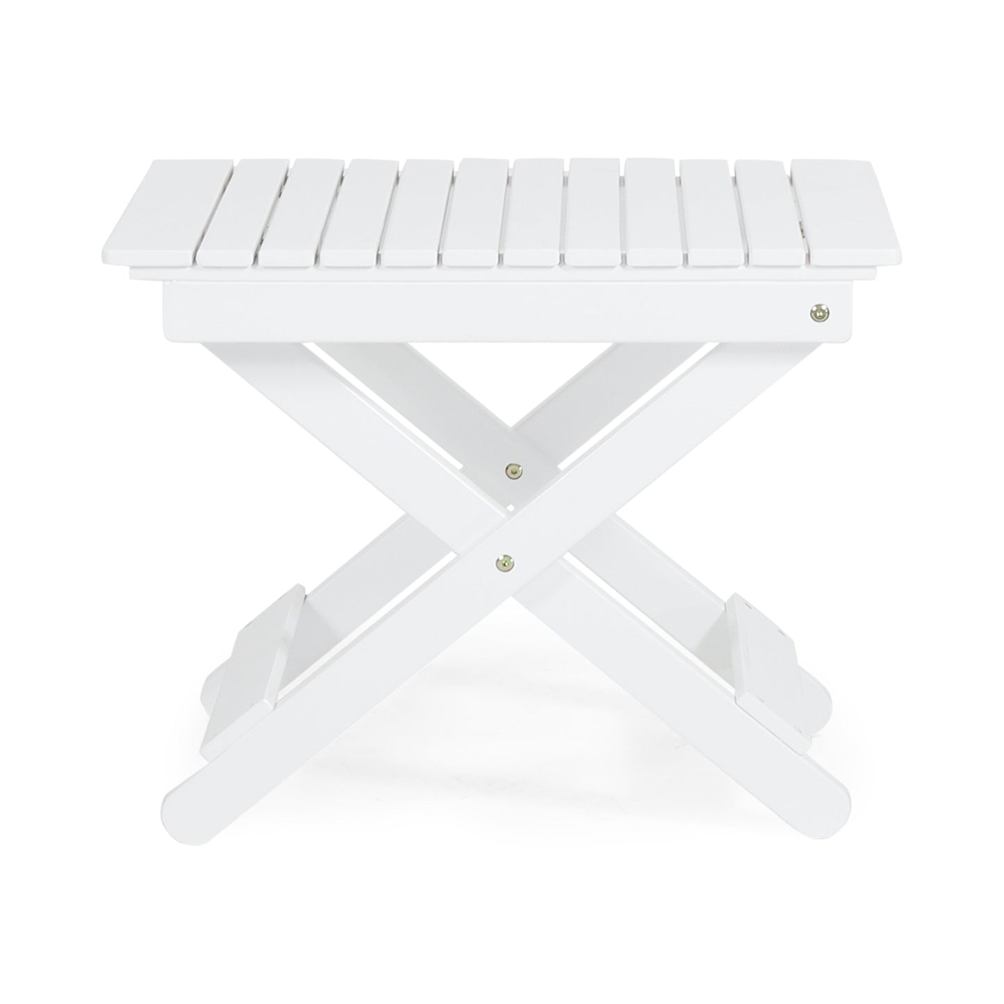 Elegant Outdoor Folding Wooden Side Table - White