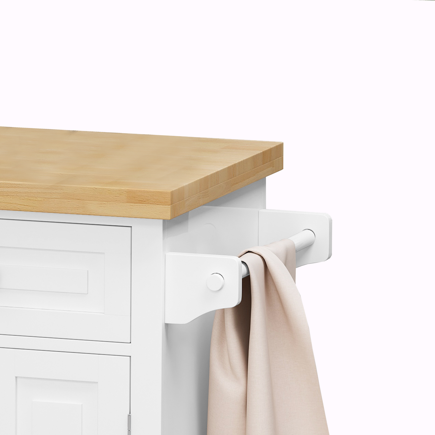 Elegant Kitchen Island Cart with Storage and Locking Wheels