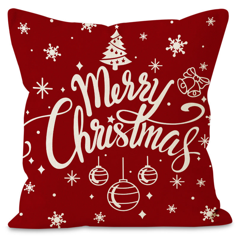 Christmas red ball pillow cover Christmas holiday themed home decoration pillowcase linen waist pillow - Korvel
