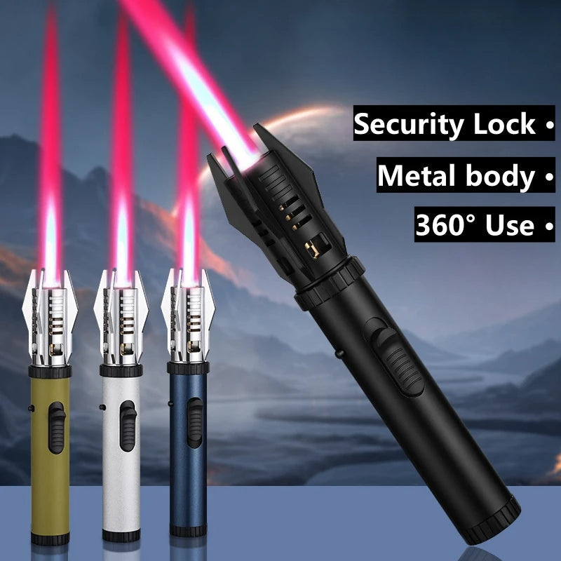 Planet Lightsaber Butane Gas Lighter 360° Use Metal Outdoor Windproof Turbine Torch Jet Lighter Gun BBQ Welding Cigar Tool - Korvel