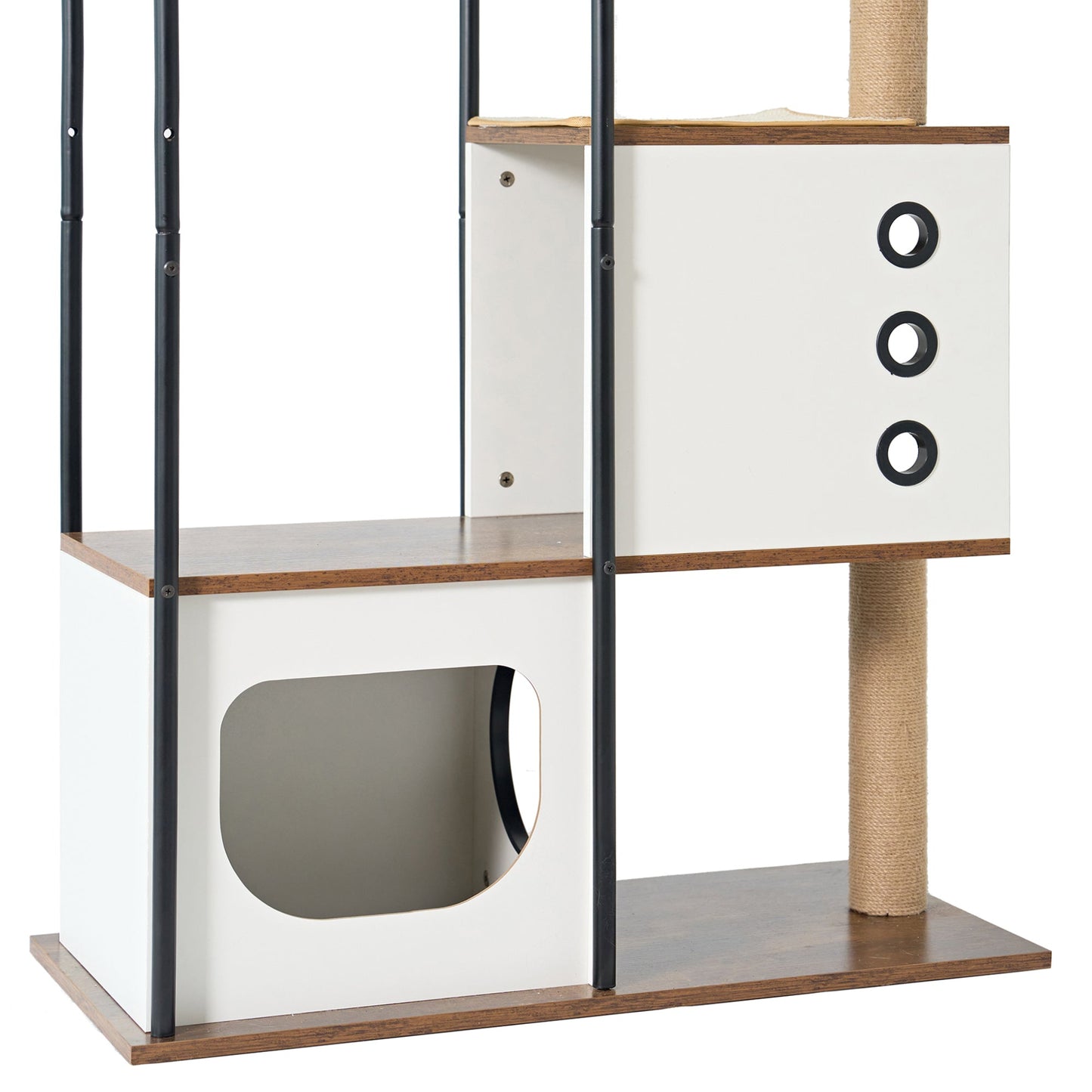 Modern Multi-Level Cat Tree with Scratching Posts and Caves