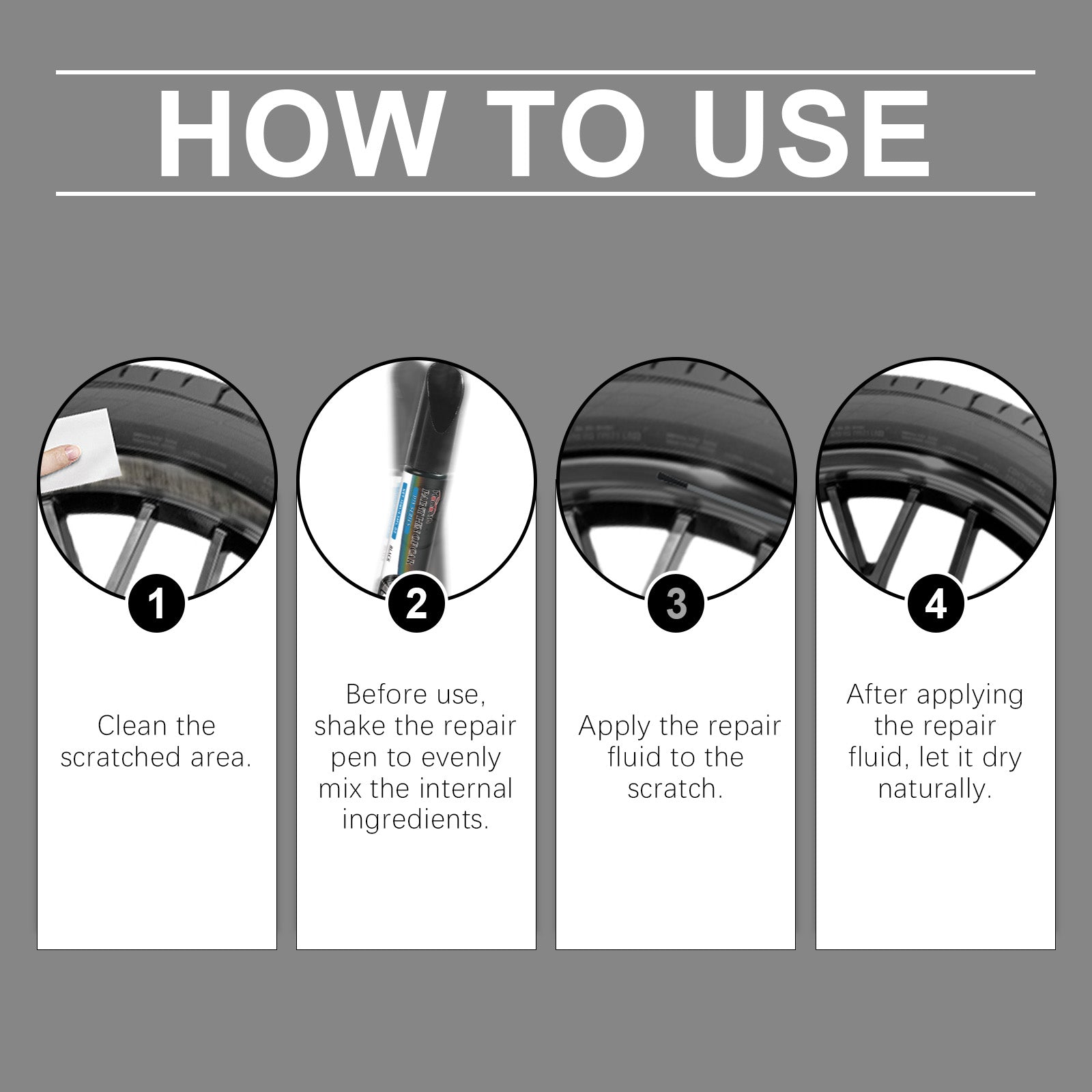 Black Car Wheel Scratches Repair Pen Car Paint Scratches Scratches Decontamination Repair Paint Pen - Korvel