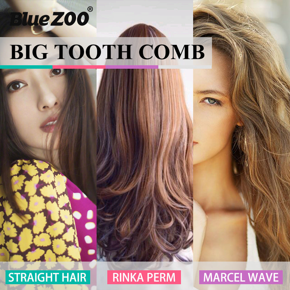 Blue ZOO Candy Color Wide Tooth Curling Comb