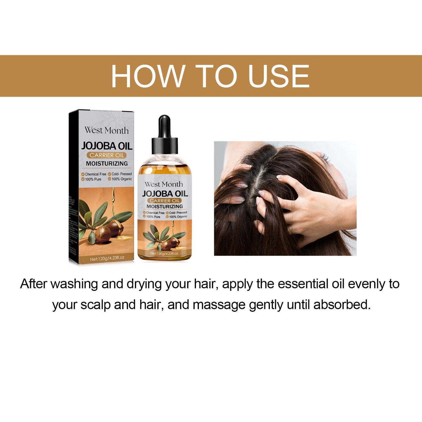 Jojoba Oil Hair Conditioner, Solid Hair, Tight Hair, Prevent Loss, Repair Dry Hair And Smooth Hair Care Oil - Korvel