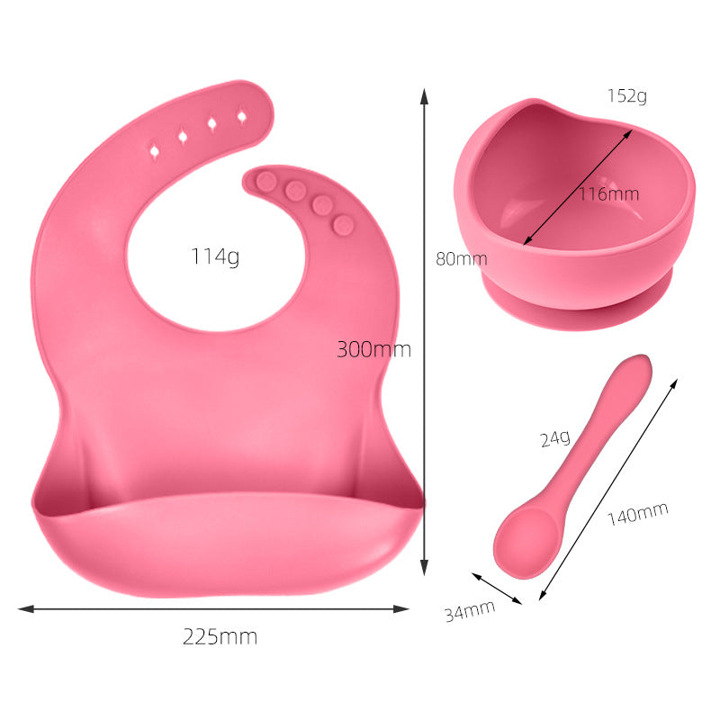 Premium Silicone Baby Feeding Set - 3-Piece Tableware