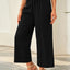 Drawstring Paperbag Waist Wide Leg Pants - Korvel