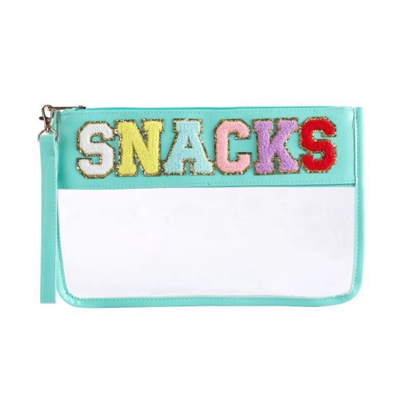 Bolsa de Maquillaje de PVC Transparente con Letra Bordada